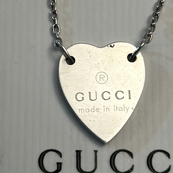 Gucci 925 Silver heart necklace with box and dustbag - Picture 3 of 15